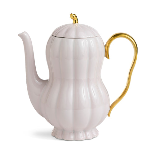 Augarten Coffee Pot, Light Pink & Gold