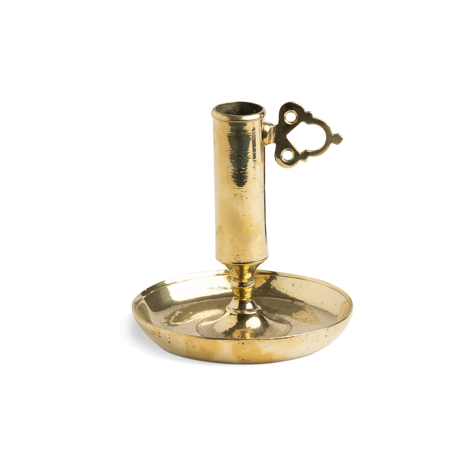 Swedish Brass Candlestick with Movable Handle, early 20th c