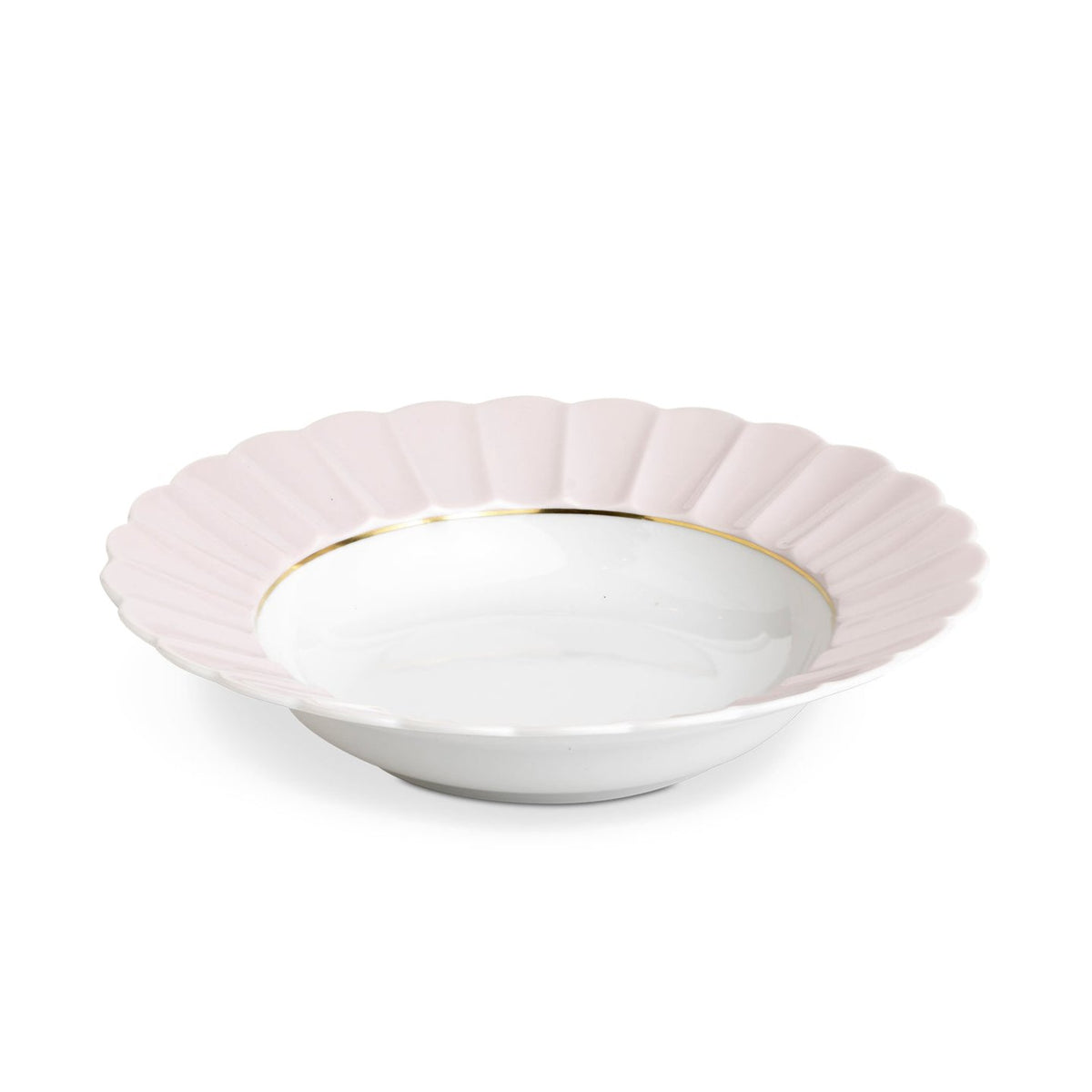 Augarten Soup Plate, Light Pink &amp; Gold Eleish Van Breems Home