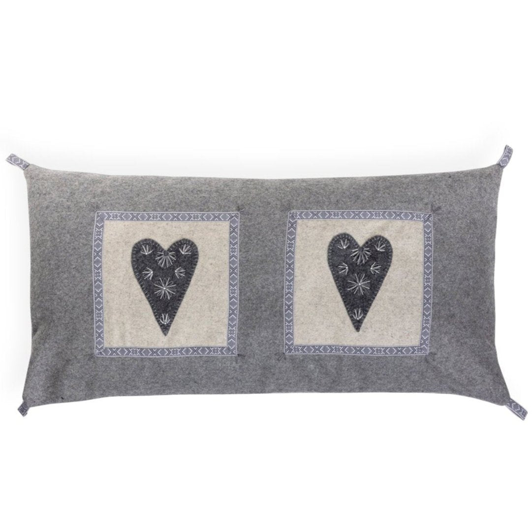 Wool Rectangular Hearts Pillow Eleish Van Breems Home