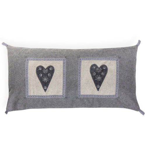 Wool square Hearts Pillow