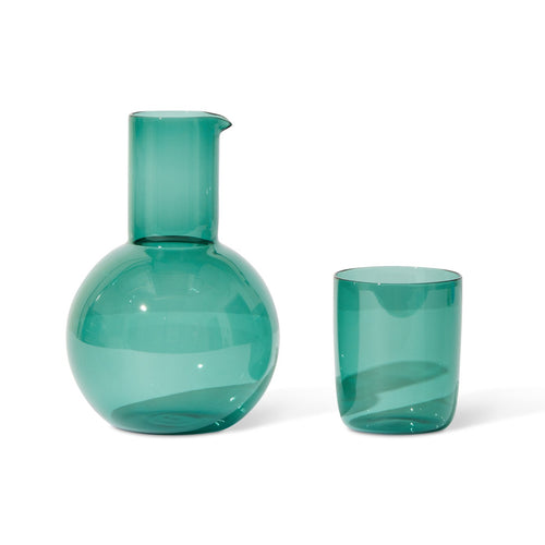 Belly Carafe & Cup Set, Teal