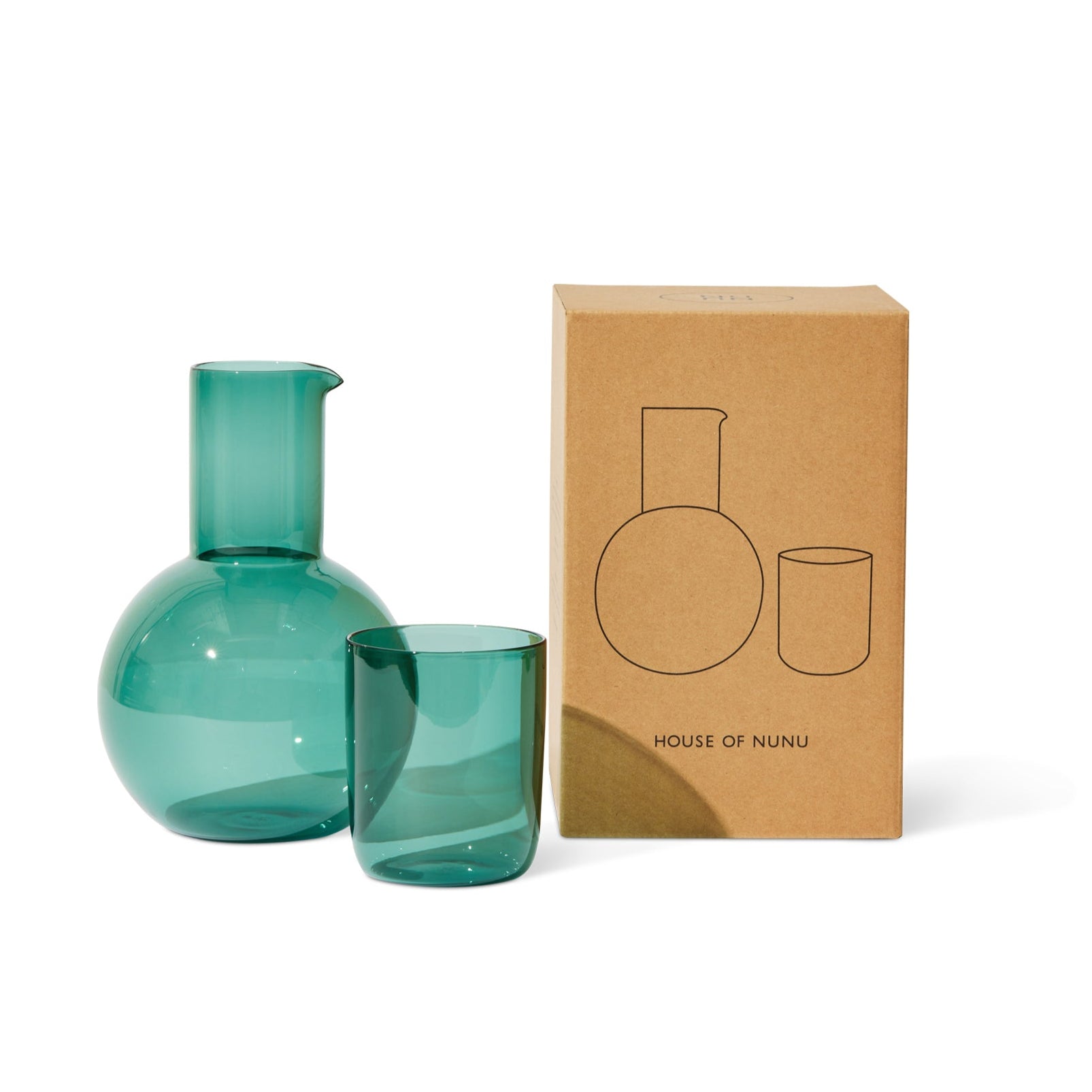 Belly Carafe & Cup Set, Teal Eleish Van Breems Home