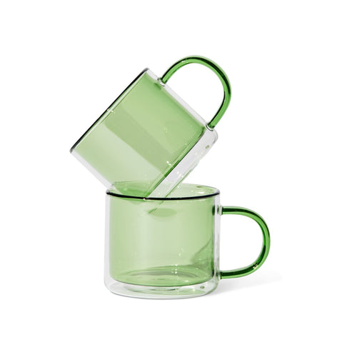 Shorty Espresso Cups, Set of 2, Green