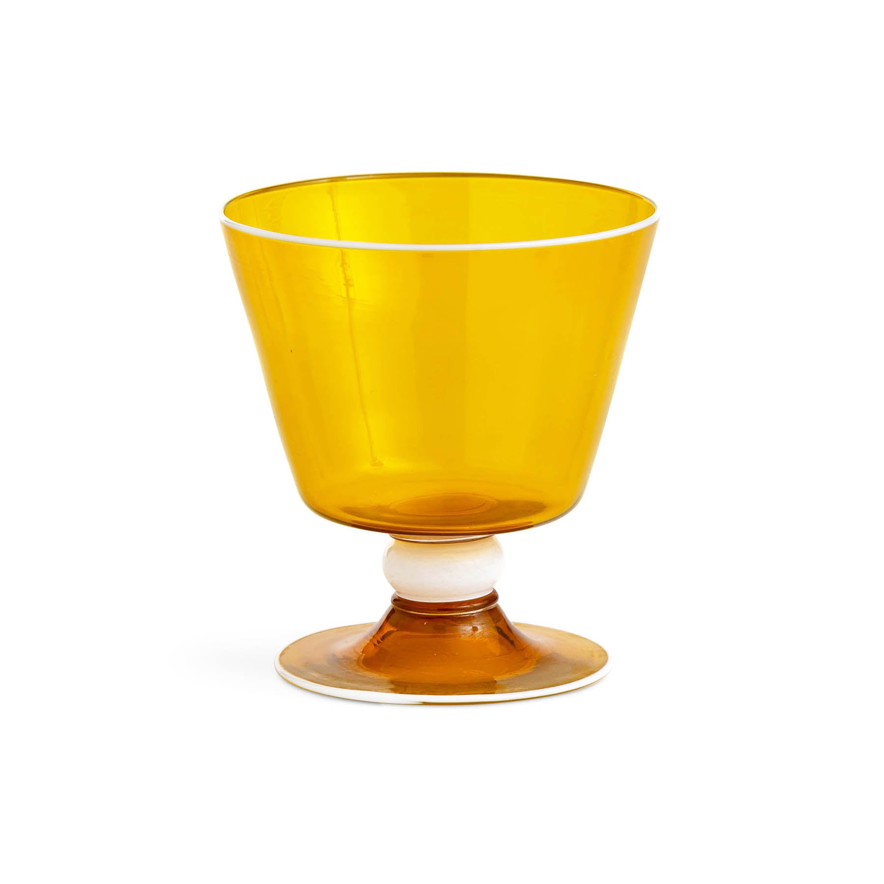 Elegante Water Glass In Amber With White Rim Eleish Van Breems Home