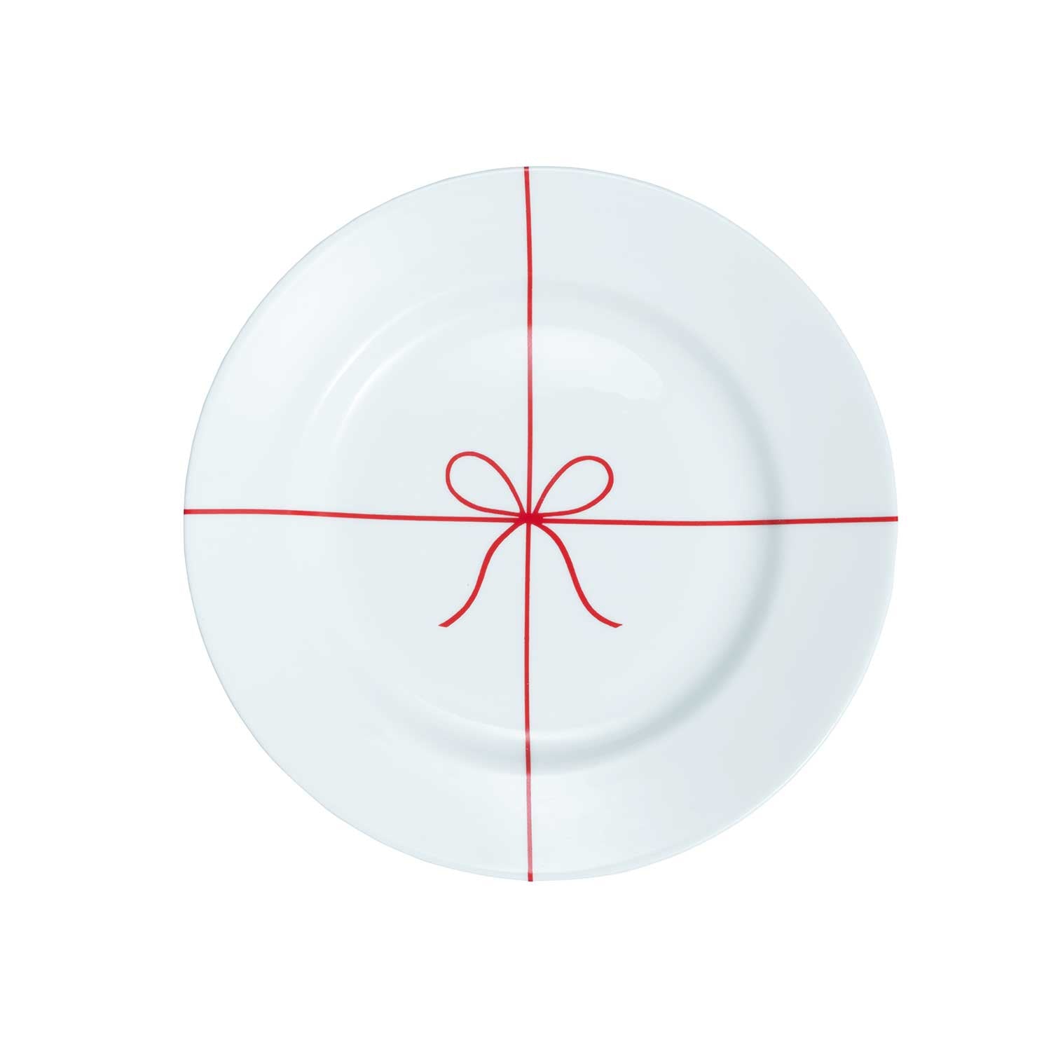 Red Ribbon & Bow Holiday Plate Eleish Van Breems Home