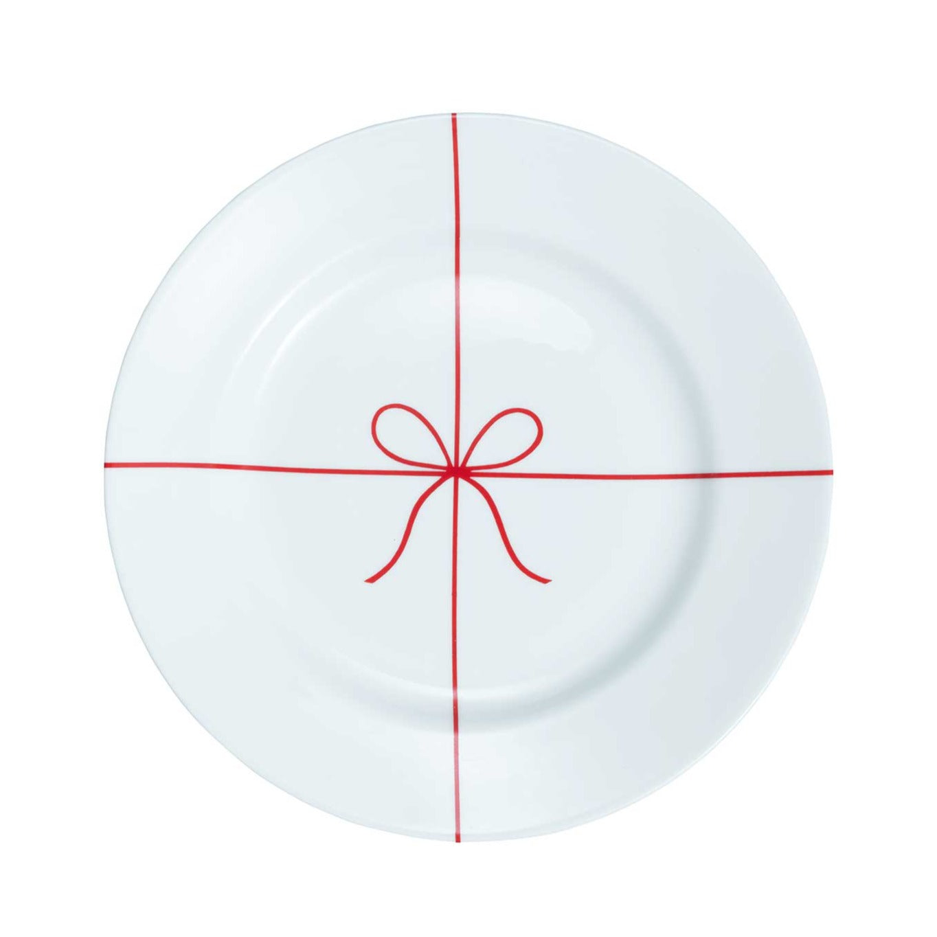 Red Ribbon & Bow Holiday Plate Eleish Van Breems Home