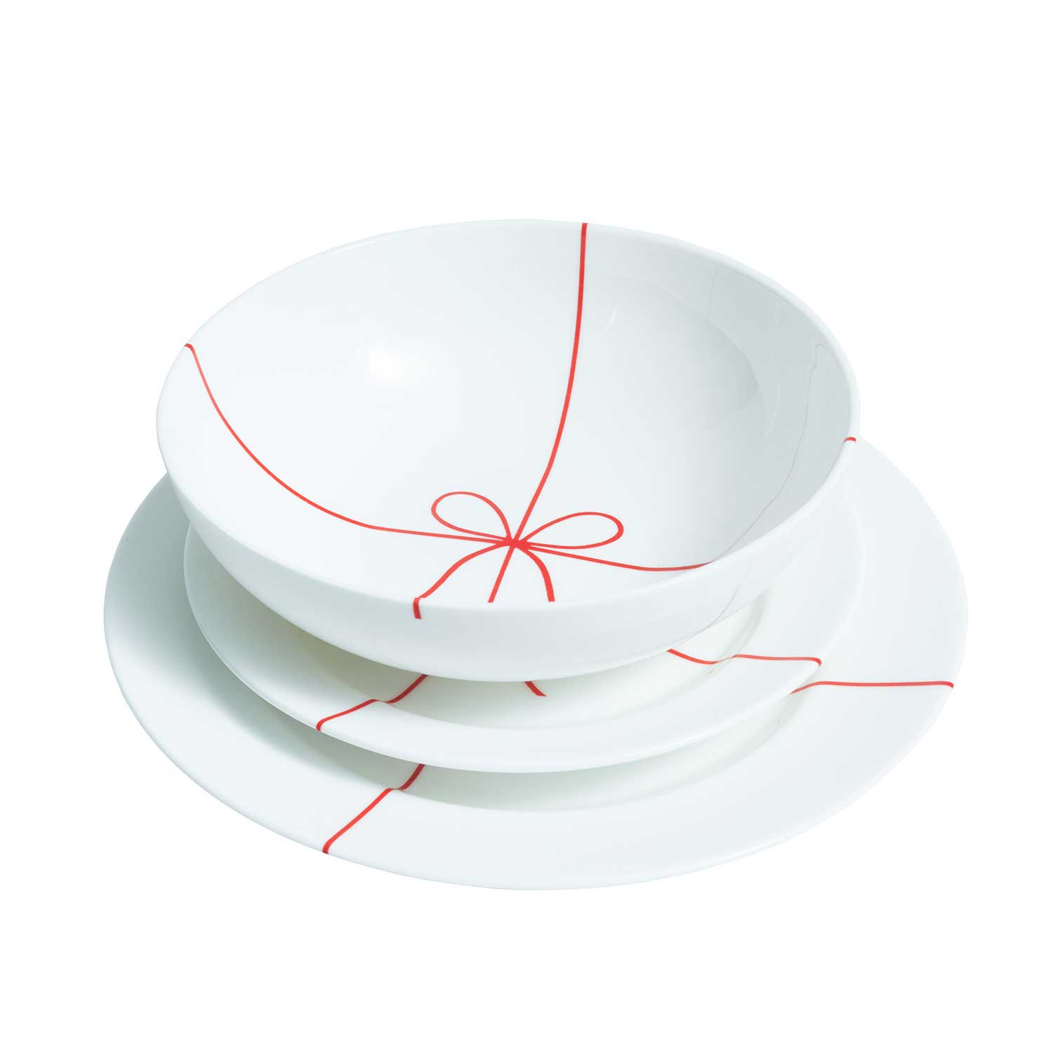 Red Ribbon & Bow Holiday Plate Eleish Van Breems Home