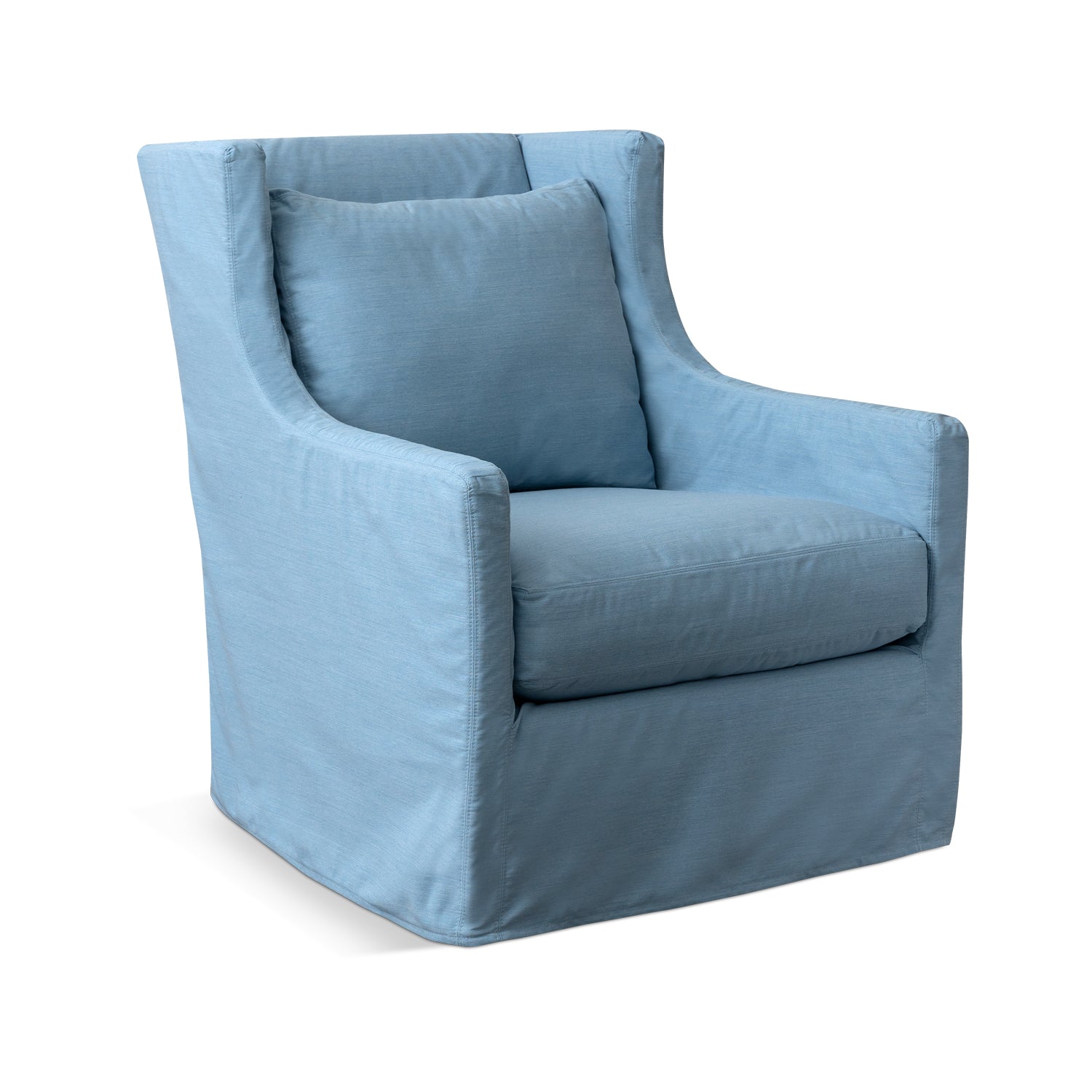 Lotus Outdoor Swivel Chair in Davenport Blue Eleish Van Breems Home