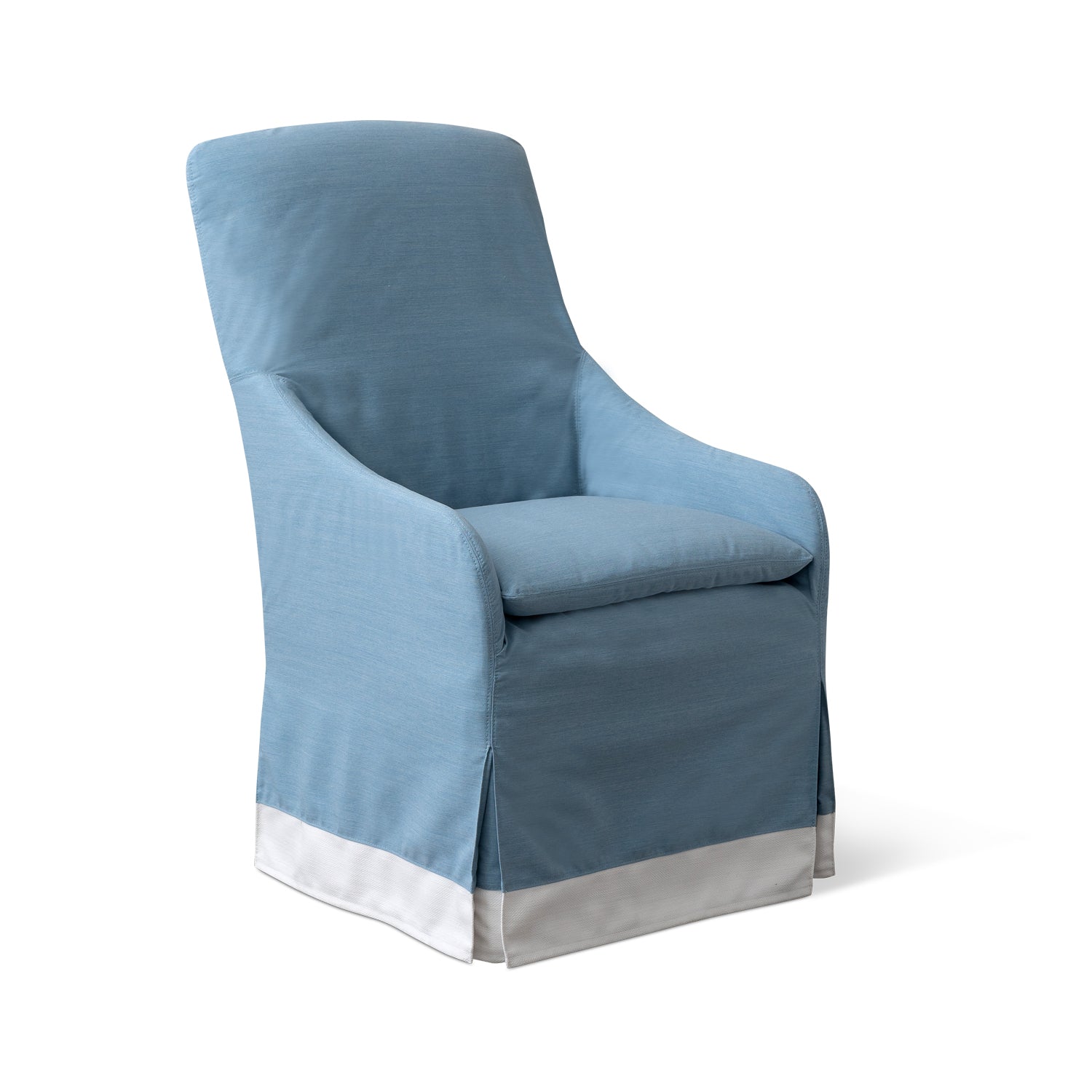 Mimosa Outdoor Dining Chair in Davenport Blue with Banding Eleish Van Breems Home