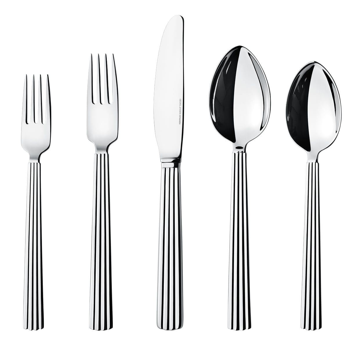 Georg Jensen Bernadotte 5 Piece Stainless Steel Cutlery Set Eleish Van Breems Home