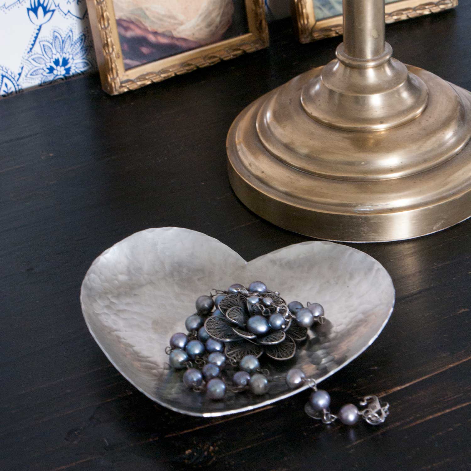 Engravable Heart Shape Pewter Platter, Personalized store serving dish, Personalized Entertaining Dish, 100% Recycled Aluminum