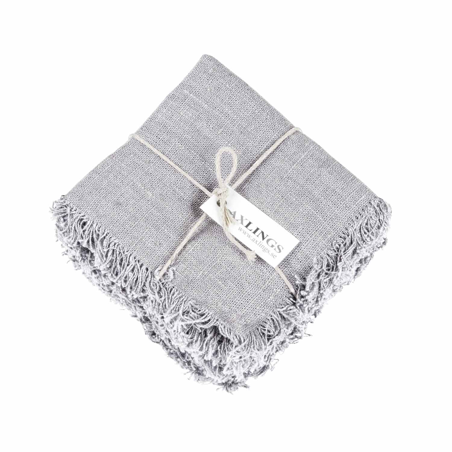 Light Gray Linen Napkin Bulk, Natural Softened Fringed Linen Napkins,  Wedding Napkins, LN 155 